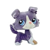 LPSCB Custom-Made Flocked Pet Shop Toy Fuzzy Animal Figure Short Hair Cat Dog Collie Dachshund Great dane Cocker Spaniel (Purple #1676)