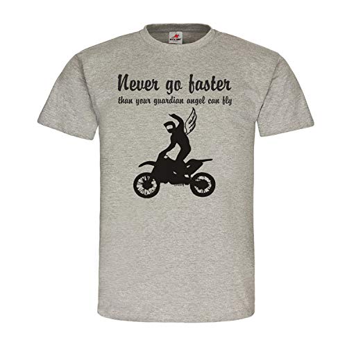 T-shirt Moto Never Go Faster Gris Small - Vêtement Lifestyle Motard