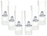  Wodka Gorbatschow Platinum 44 Longdrinkglas - 6er Longdrink Glas/Gläser Set - 6X Longdrinkgläser 1cl geeicht/Eichung/Eichstrich