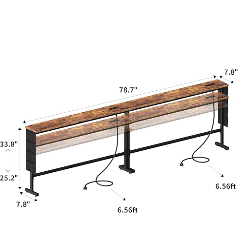 2-Pack 79"x7.9" Adjusts Height Sofa Table - Image 3