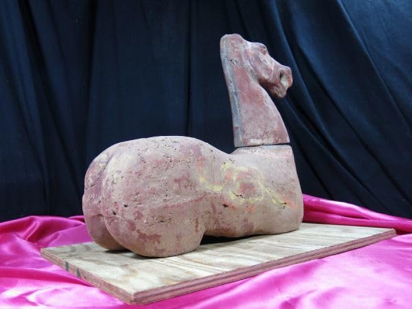 Amazon.co.jp: c漢代加彩馬俑頭部と胴部漢時代遺跡発掘品中国