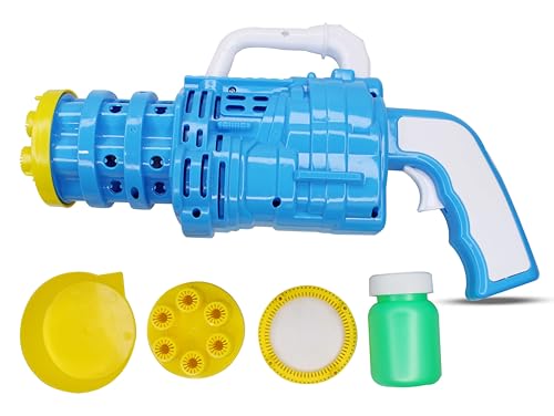 Image of Fully Easy to Use Bubble Gun Toy with 1 Bubble Liquid and Tray for Kids Indoor and Outdoor Fun Play Birthday Gifts