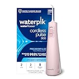 Waterpik Cordless Pulse Rechargeable Portable Water Flosser for Teeth, Gums, Braces Care and Travel with 2 Flossing Tips, Waterproof, ADA Accepted, WF-20 Pink, Packaging May Vary