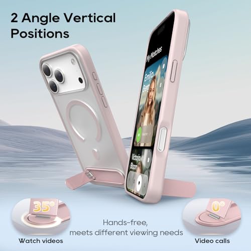 Étui avec fonction support pour smartphone 2026 Pro Max Rose protection antichoc