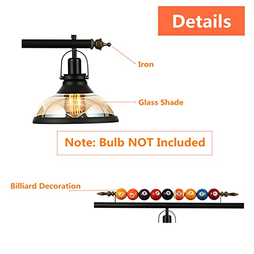 Willbebest Island Light, Hanging Pool Table Lights, Billiards Table Light Fixture, Billiard Pendant Lamp With 3 Glass Shades Special Billiard Ball Decoration Chandelier For Gaming Room Living Room #TOP2