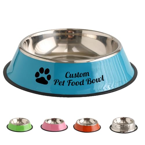 LSDINDF Comedero Perro Personalizado, Cuencos Personalizados para Perros y Gatos con Nombre, Personalizados Cuenco para Mascotas, Antideslizantes con Suela de Silicona para Agua y Comida.