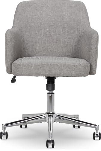 Image of Amazon Basics Modern Home Office Desk Chair with Adjustable Height, 360 Degree Swivel, Smooth-Rolling Wheels, High-Density Foam Cushioning, Light Gray