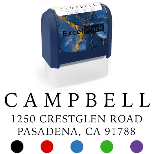 ExcelMark Custom Return Address Stamp (Navy, Simple Classic)