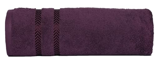Image of Casa Copenhagen, Super Soft Ember Collection 2 Pieces 100% Cotton Large Bath Towel (Size : 75 x 150 cm) - Purple & Brown