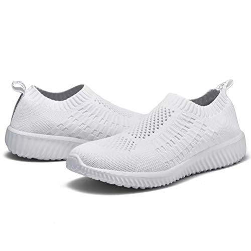 Image of konhill Women's Casual Walking Shoes Breathable Mesh Work Slip-on Sneakers