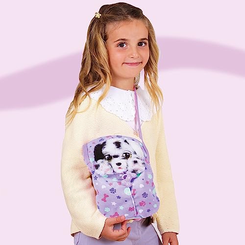 BABY PAWS Dalmatian - Schlafender Hundewelpe und Interaktives Plüschtier Mit Soundfunktion beim Öffnen und Schließen der Augen, inklusive einer Tragedecke-Geschenk Spielzeug für Kinder ab 18 Monaten