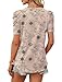WIHOLL Clothes for Women Fashion Spring Tops 2026 Cute Summer Outfits Women's Clothing Round Neck Ladies Lightweight Tops and Blouses Work Floral Apricot M