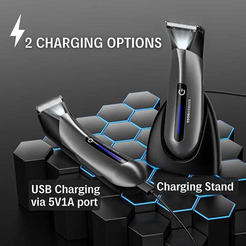 BarberBoss Body Groomer Men, Mens Ball Shaver, Ball Trimmer Men, Groin & Body Hair Trimmer, Pubic Hair Trimmer for Men, Body Shavers for Men, Men's Pube Trimmer, Balls Trimmer Men QR-2075