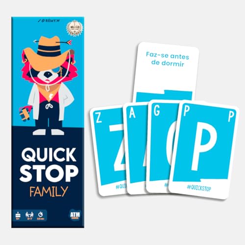 ATM Gaming Quickstop Family - Jogo de Cartas para Toda a Família - Rápido e Divertido para Crianças e Adultos - Diversão em Família sem Ecrãs - Presente Original para Pais e Filhos