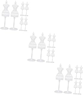 COHEALI 18 Pçs Suporte De Exibição De Roupas Molduras De Plástico Mini Vestido Da Moda Boneca De Bebê De Plástico Vestido Em Miniatura Vestido De Boneca Manequim Suporte De Moldura