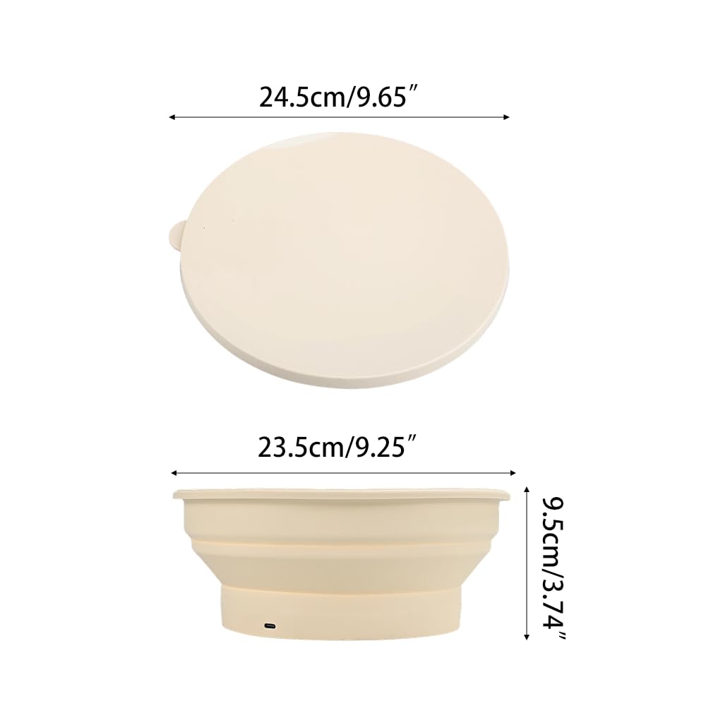 Panier à Pain Chauffant en Silicone, Panier de Fermentation Électrique Thermostatique, Bol de Fermentation Pliable pour le Levain, Idéal pour les Cuisines d'hiver, la Cuisson du Yaourt et des Pizzas