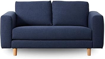 Koala Lounging Sofa with a Classic Silhouette, Wide Armrests and Timber feet | 2 Seater, Bonnie Doon Blue