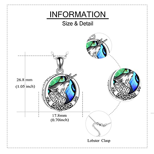 ONEFINITY Wolf Urn Necklaces for Ashes Sterling Silver Wolf Cremation Jewelry with Dragonfly Urn Keepsake Memorial Urn Jewelry for Women Men 5