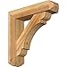 Ekena Millwork BKT0604X24X24OLY04RWR Olympic Craftsman Rough Sawn Bracket w/Offset Brace, Western Red Cedar