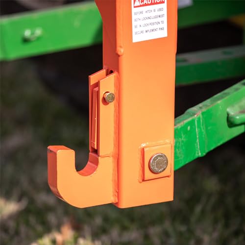 Titan Attachments 3 Point Quick Hitch Adaption to Category 1 Tractors, 3000 LB Lifting Capacity, 27.5\" Between Lower Arms, 14.5\" ~17.5\" Level Adjustment, Orange Finish
