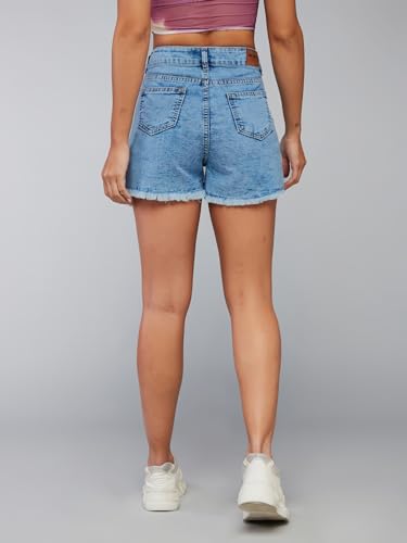 Image of Dolce Crudo Women's Regular High Rise Stretchable Denim Shorts