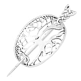 FRCOLOR Vintage Hair Clips Medieval VikingCeltic Hollow Hair Stick Bun Ponytail Holder Hair Slider Pin for Women Wedding Daily Use French Hair Barrette Hair Accessories
