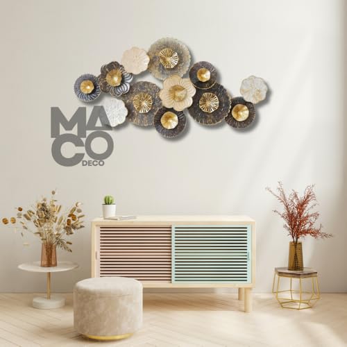 Image of MACODECO Big Metal Wall Art - Elegant Wall Decor for Living Room - Sophisticated home Decor Items - Quality Wall Decor Items for Living Room, bedroom, kitchen, office, cafes, restaurants
