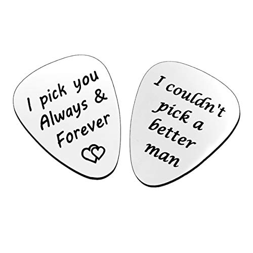 2PCS Guitar Pick, I Couldn’t Pick A Better Man&I pick you always,Birthday Gift for...