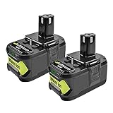 Bonacell P108 4000mAh 18V Replacement Battery(2 Pack) Replacement for Ryobi 18 Volt Battery P100 P104 P105 P102 P103 P107 P109 P108 ONE+ Cordless Tool