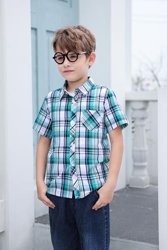 Image of SANGTREE Summer Button Down Shirts Cottn Tops for Men Women Boy Girl