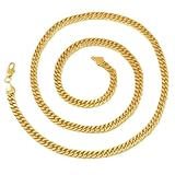 Collar de cadena de oro, ligero, moderno, resistente al deslustre, cadena de oro para hombre, para uso diario, , citas, citas, ocasiones especiales, cumpleaños y San Valentín, Siehe