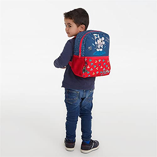 Sac à dos scolaire Mickey original durable en polyester bleu 25x32cm