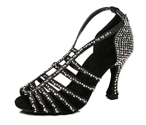 Chaussures de danse latine sexy avec semelle souple et talon haut stable
