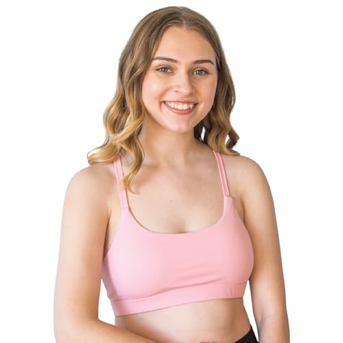 High Impact Sports Bra | Pink Sports Bra Designed For Pre-Teen Girls | Breathable Fabric, Adjustable Straps & Cups