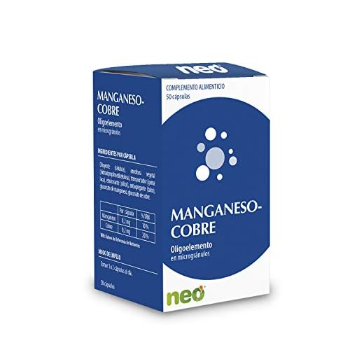 NEO | Oligoelemento Manganeso Cobre | 50 Cápsulas de Microgránulos | Fortalece las Defensas | Ayuda en Casos de Alergia | Propiedades Antiinflamatorias