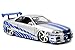 Jada Toys Fast & Furious Brian?s 2002 Nissan Skyline R34 Die-cast Car, 1:24 Scale, Silver & Blue,19808