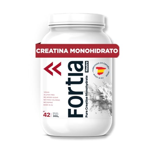 FORTIA Creatina Monohidratada UltraPura 100% Micronizada 300g | Monohidrato de Creatina en Polvo Sabor Neutro | Mejora la fuerza, Energía y Recuperación Muscular | Vegana, Sin Gluten