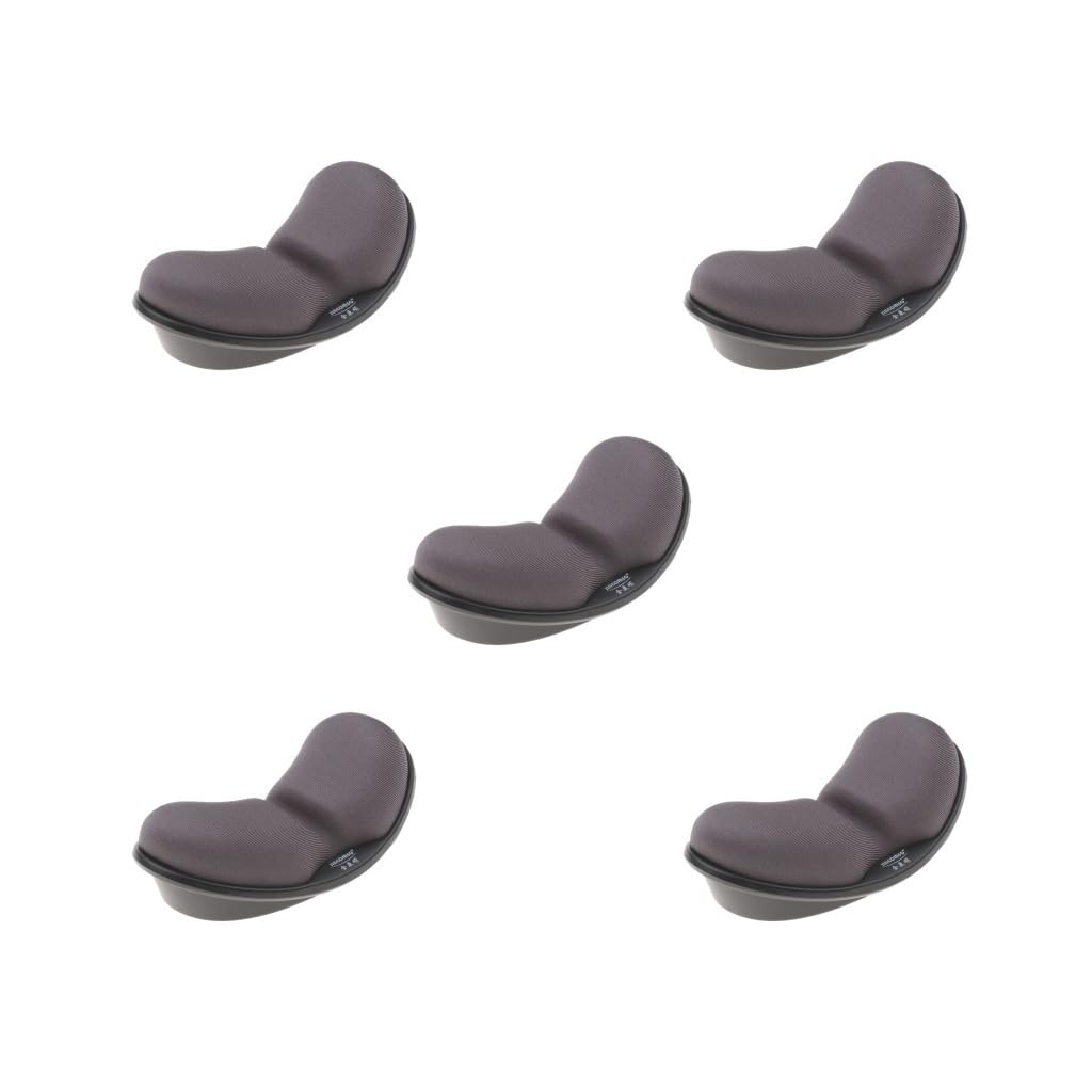 5 set di tappetini poggiapolsi per mouse in memory foam, colore: grigio