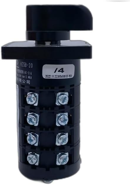5P Five Positions HZ5B-20/4 Changeover Rotary Cam Switch 20A 4 Poles 16 Terminals Silver
