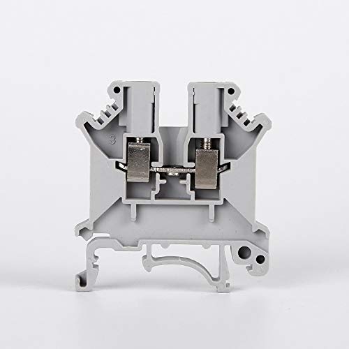100 Pcs UK3N DIN Rail Terminal Block Screw Clamp Connector 800V 32A - Gray