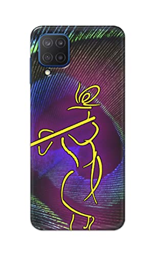 Image of PRINTFIDAA Lord Krishna On Peacock Feather Hard Back Cover for Samsung Galaxy A12 / M12 / F12 Back Cover -(P6) KAT1007