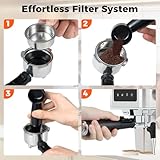 COSTWAY 20Bar Espresso Coffee Machine, 1200W Compact Coffee Maker with Milk Frother, Touch Screen & 1.7 L Removable Water Tank, Stainless Steel Espresso Maker for Cappuccino, Latte, Ground Coffee - Image 9