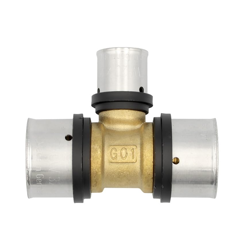 EasyPRESS Pressfitting T-Stück Mittig Reduziert DVGW – Für Verbundrohr & PE-RT (TH-Kontur) 32 X 20 X 32 Mm
