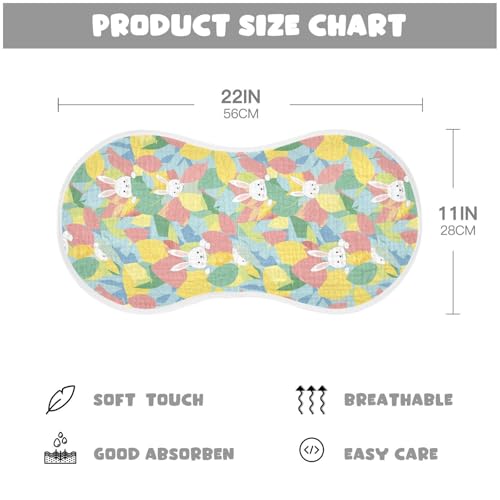 2 Pack Muslin Burp Cloths Rabbit Colorful Leaves Cotton Baby Burp Cloths Absorbent Burping Cloth Soft Spit Up Rags for Newborn Baby Boys Girls, Large 22" x 11"2