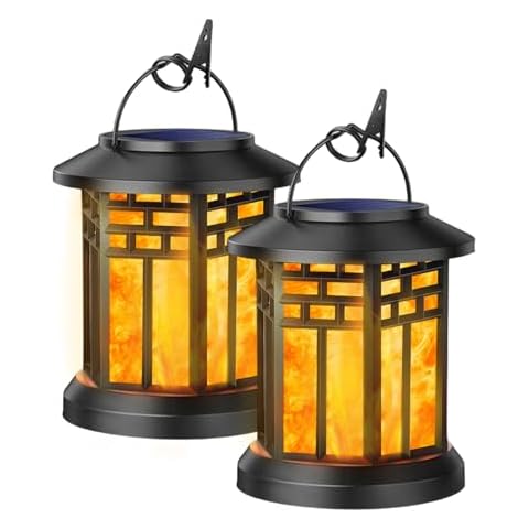KALAHOL Solar Lanterns with Flickering Flame Cover