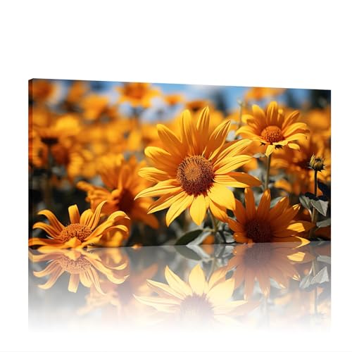 Décoration murale sur toile de tournesol JGGXHM 70x140 cm pour salon