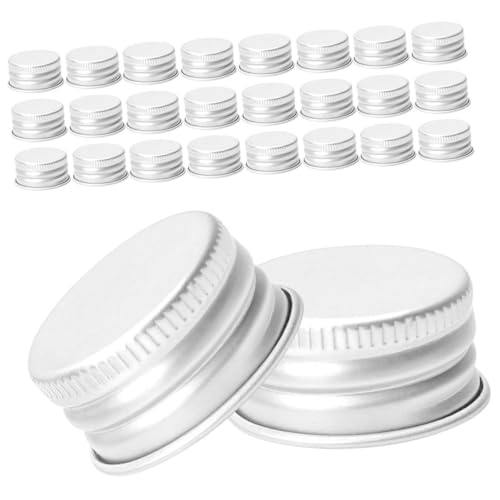 UKCOCO 50 Piezas Unidades Tapas de Aluminio Roscadas Herméticas para Botes y Botellas de Leche Reutilizables y Prueba de Fugas Tapas Decorativas para Conservación y Almacenamiento
