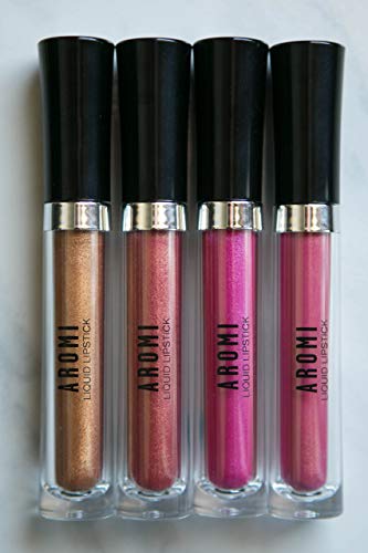 Aromi Metallic Matte Liquid Lipstick | Shimmery Finish, Vegan, Cruelty-Free, Long-Lasting, (Rose Gold) #TOP5