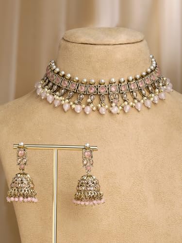 Image of Rubans Necklace Set Kundan Traditional Statement Jewellery Gift for Women & Girls