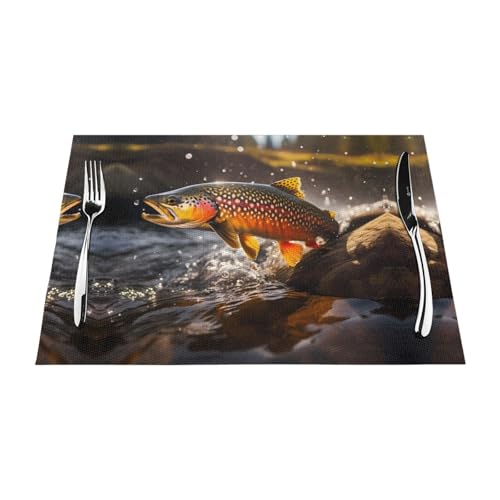 Set de table pêche à la mouche lavable pour protéger la table de la chaleur - 2